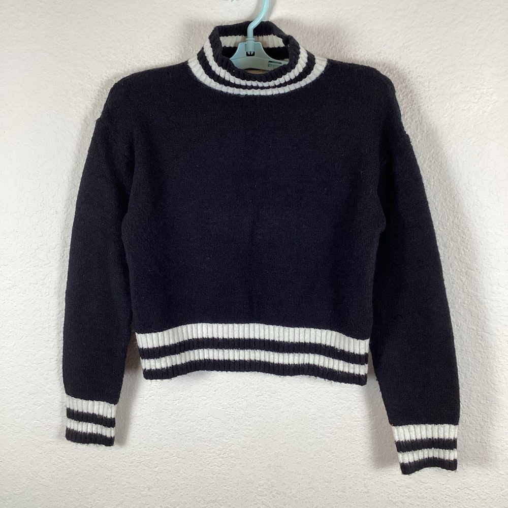 By The Way Womens Sweater Sz XS Long Sleeve Solid Black Soft Pilling Good